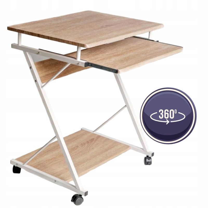 FURNITEX Psací stůl se zásuvkou a poličkami na počítač 60 X 48 cm Barva Dub sonoma 1 ks.