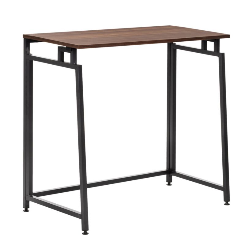 Kancelářský stůl Springos, počítačový stůl, skládací studijní stůl, 80 cm, dřevěný, tmavě hnědý, 1 ks.