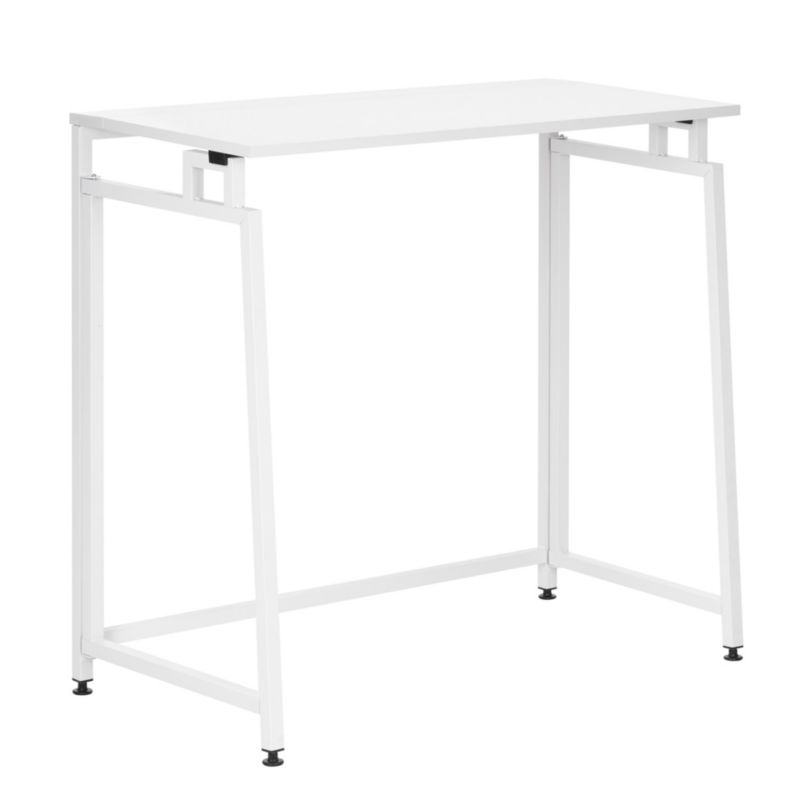 Kancelářský stůl Springos, skládací studijní stůl, počítačový stůl, 80 cm, dřevěný, bílý, 1 ks.