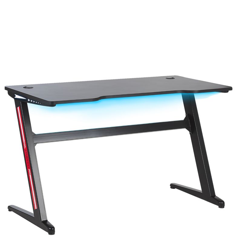 Biurko gamingowe Darfur 120 cm 60 cm RGB LED Czarny 1 szt.