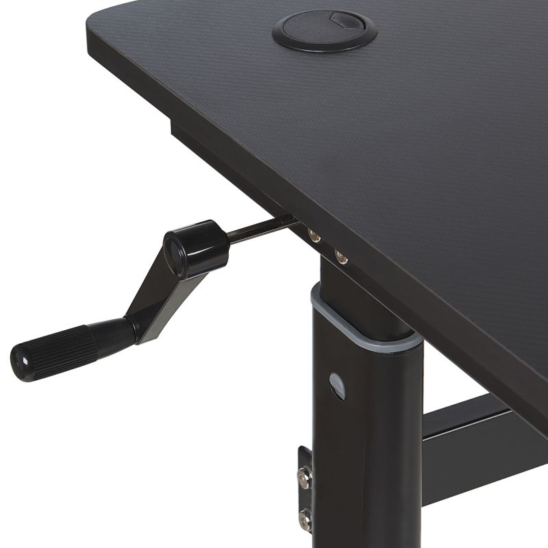 Biurko gamingowe regulowane manualnie Durbin Czarny 120 cm 60 cm RGB LED 1 szt.