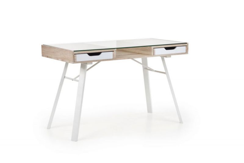 Biurko Halmar B33 120cm dąb sonoma białe  1 szt