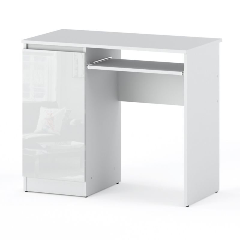Biurko Hurtownia-Mebli 1 Drzwi Hugo 1D 90cm Biały Mat Biały Połysk 90x50x77 cm 1szt.