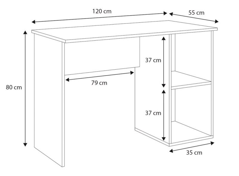 Biurko Kobi Tako białe 120x55 1 szt.