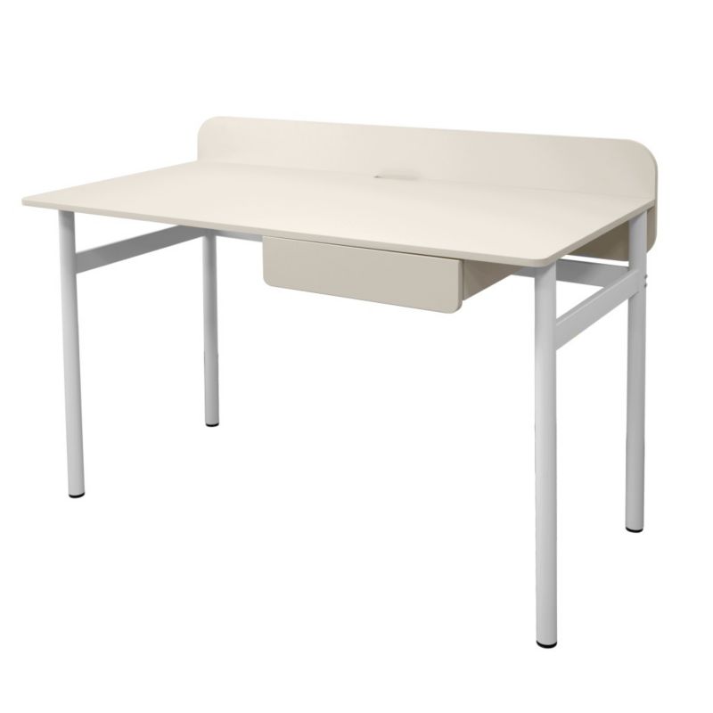 Biurko Kontrasto z szufladą BB103 120x60cm beżowo-białe 1 szt.
