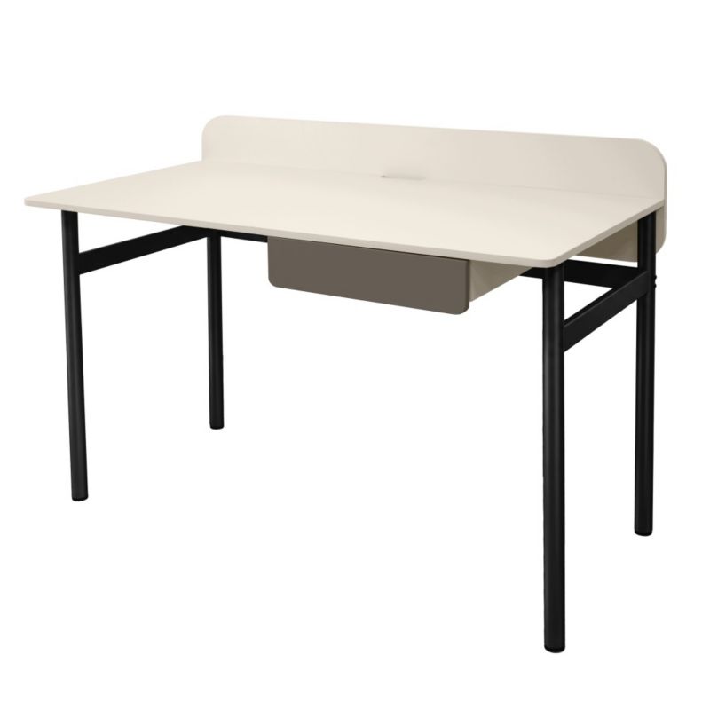 Biurko Kontrasto z szufladą BB103 120x60cm beżowo-czarne 1 szt.