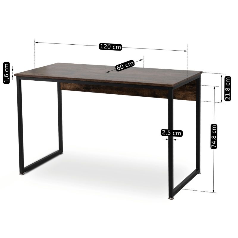 Biurko Loft Industrialne Drewniane ROSS Mebel Elite Dąb Rustykalny Vintage 1 szt