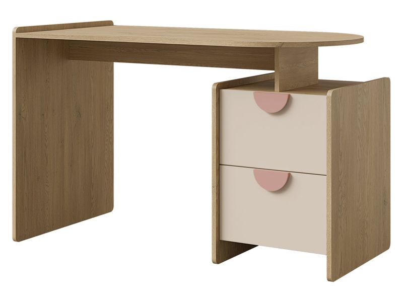 Biurko MIRJAN 24 Lexi 12 L/P dąb cremona + macadamia/pudrowy róż 1 szt.