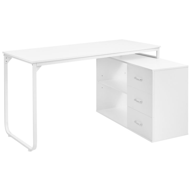 Biurko narożne Sogne 140 cm 100 cm Biały 1 szt.