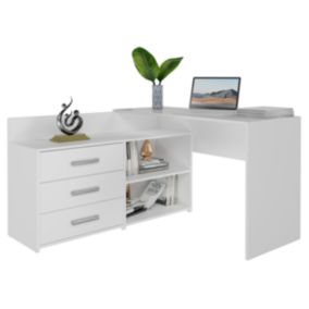 Biurko Narożne Topeshop Dany Z Szufladami Białe 50x120x76 cm 1 szt.