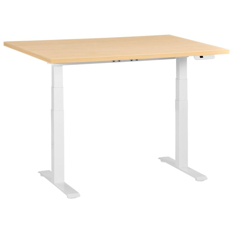 Biurko regulowane elektrycznie Destines 120 cm 72 cm Jasny brąz/ biały 1 szt.