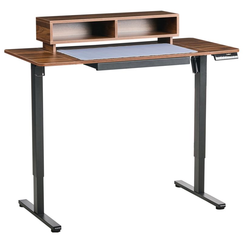 Biurko regulowane elektrycznie Lucama 120 cm 60 cm Z portem USB Brązowy/ czarny 1 szt.