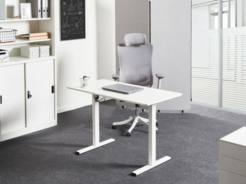 Biurko regulowane elektrycznie Tavares 120 cm 60 cm Biały 1 szt.