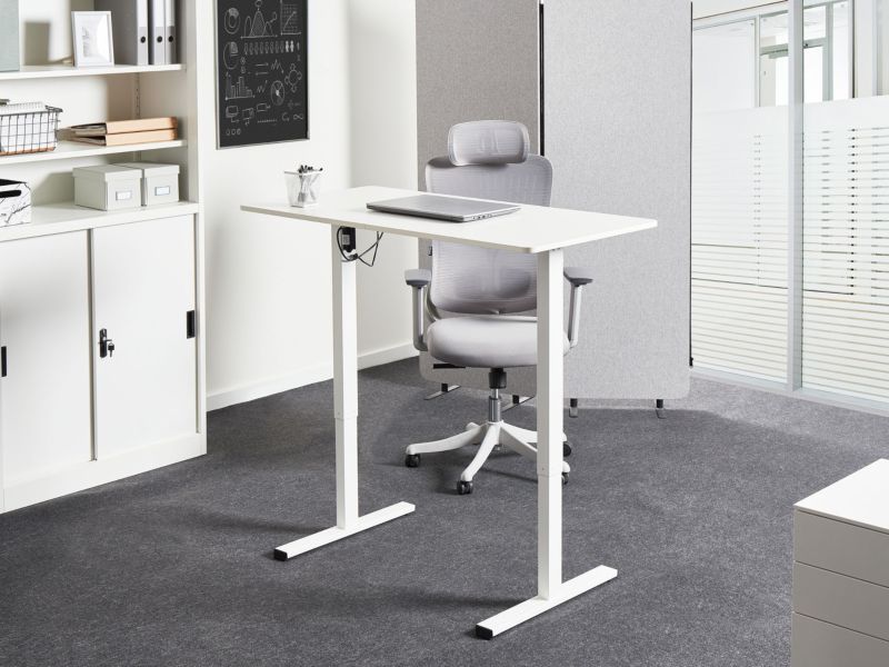 Biurko regulowane elektrycznie Tavares 120 cm 60 cm Biały 1 szt.
