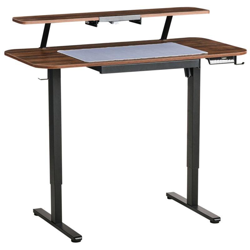 Biurko regulowane elektrycznie Wilbanks 120 cm 60 cm Z portem USB Brązowy/ czarny 1 szt.
