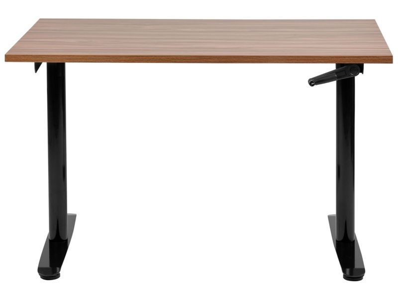 Biurko regulowane manualnie Destinas 120 cm 72 cm Brązowy/ czarny 1 szt.