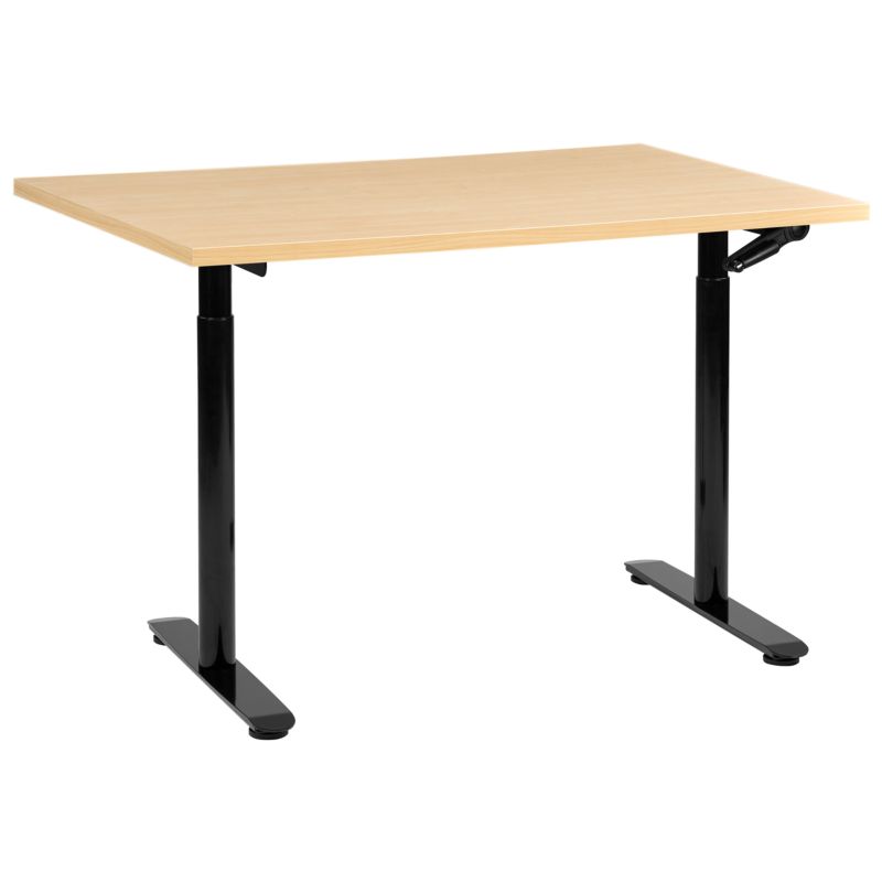Biurko regulowane manualnie Destinas 120 cm 72 cm Czarny/ jasny brąz 1 szt.