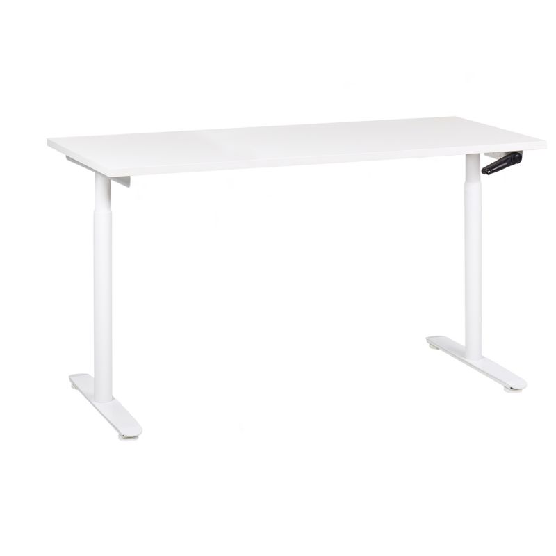 Biurko regulowane manualnie Destinas 160 cm 72 cm Biały 1 szt.