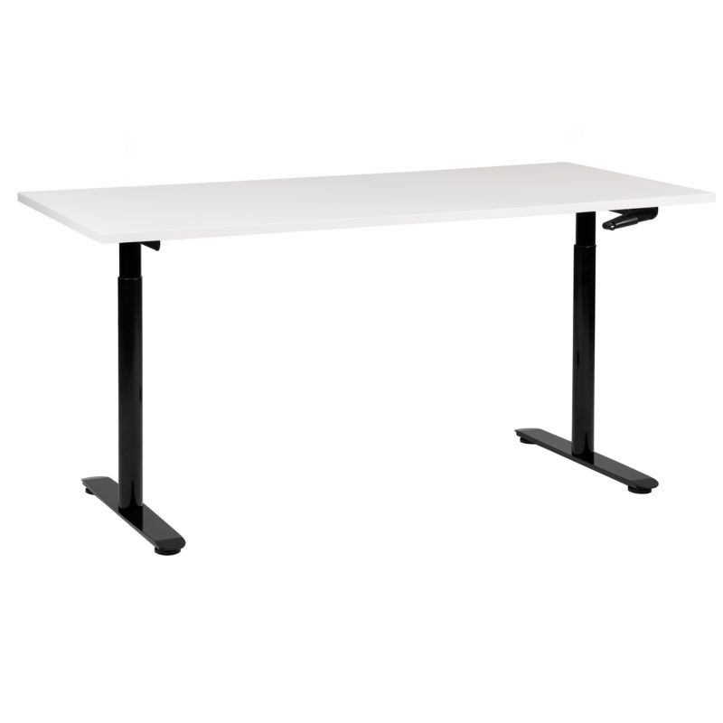 Biurko regulowane manualnie Destinas 160 cm 72 cm Biały/ czarny 1 szt.