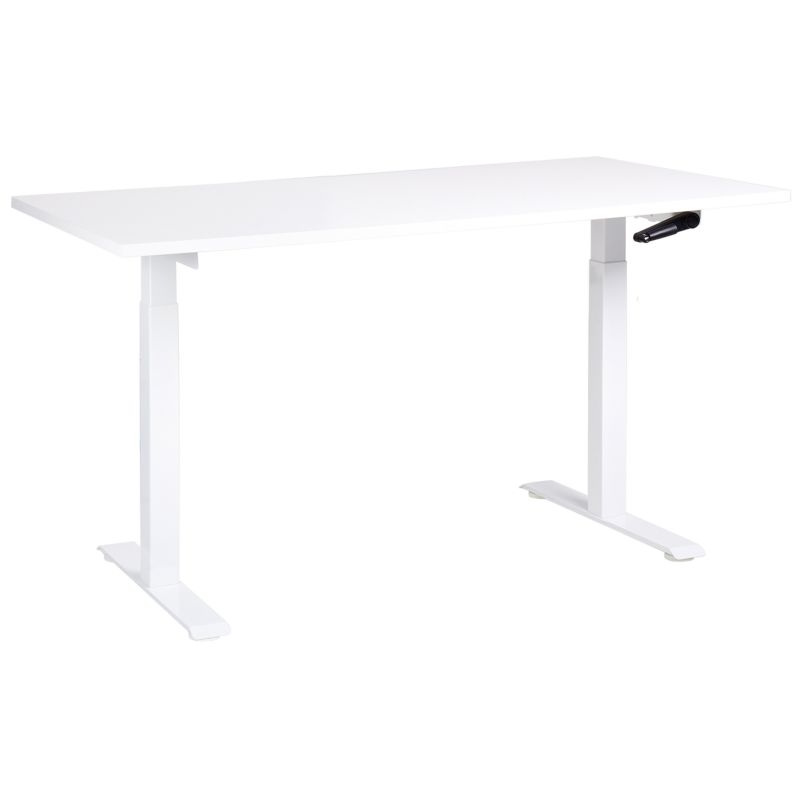 Biurko regulowane manualnie Destines 160 cm 72 cm Biały 1 szt.
