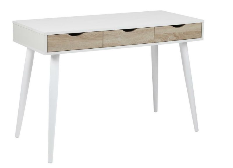 Biurko Scandi INTESI biurko skandynawskie białe z szufladami 110 cm do pracy i pokoju młodzieżowego 1 szt.