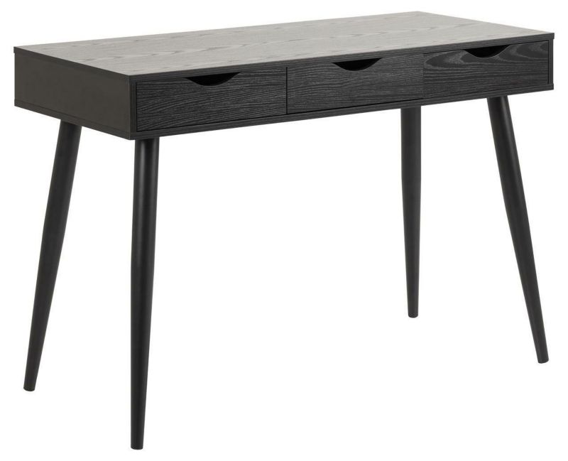 Biurko Scandi INTESI biurko skandynawskie czarne z 3 szufladami 110 cm do pracy 1 szt.