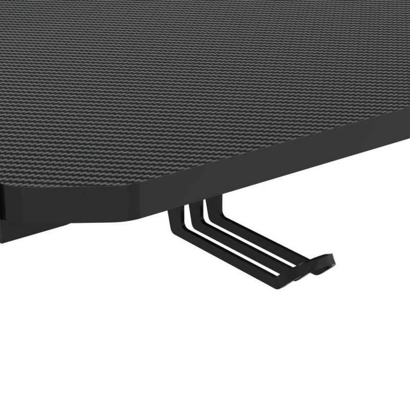 Biurko Snake 1.0 INTESI biurko gamingowe czarne nowoczesne z uchwytem na słuchawki i kubek 116x60 cm 1 szt.