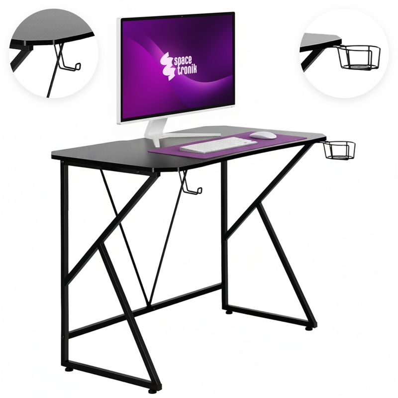 Biurko Spacetronik Funky Furniture czarny 100x60 cm 1 szt.