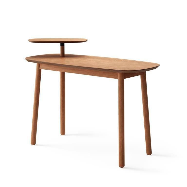 Biurko Swivo UMBRA nowoczesne orzech z obrotową półką drewniane 127 cm 1 szt.