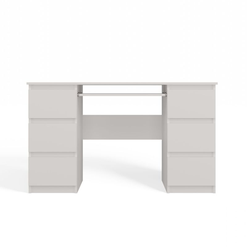 Biurko Topeshop Kuba Z Szufladami Biały Mat 51x130x76 cm 1 szt.
