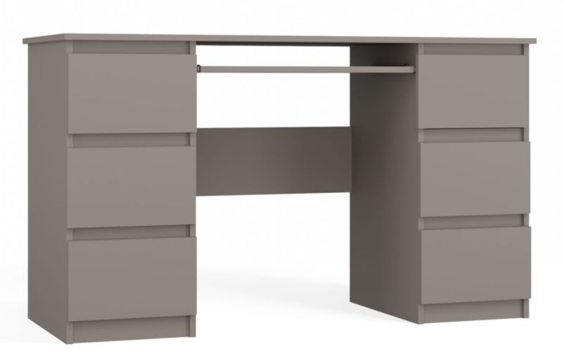 Biurko Topeshop Kuba Z Szufladami Glina Szary 6 Szuflad 51x130x76 cm 1 szt.