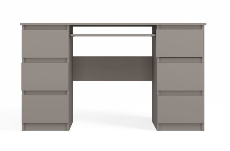 Biurko Topeshop Kuba Z Szufladami Glina Szary 6 Szuflad 51x130x76 cm 1 szt.