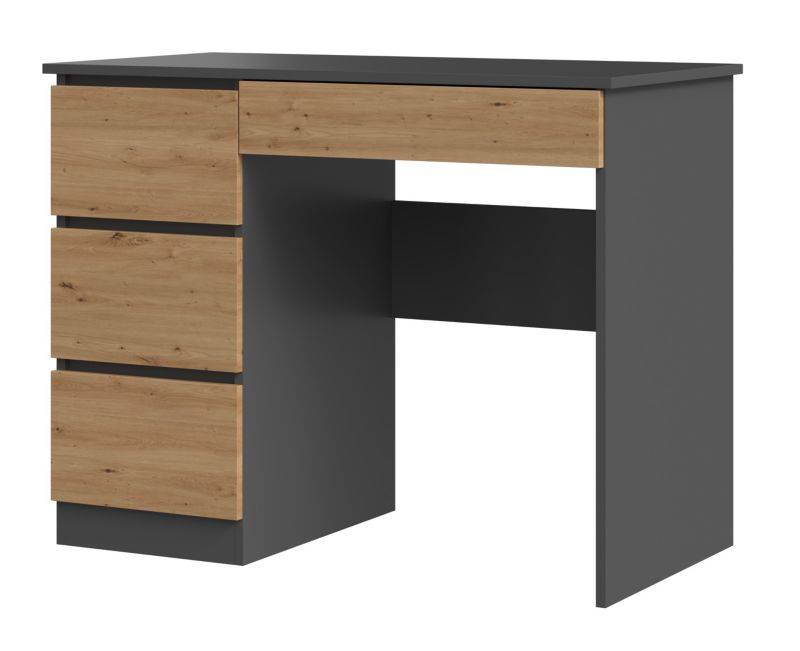 Biurko Topeshop Mijas Lewe Antracyt Dąb Artisan 51x98x76 cm 1 szt.