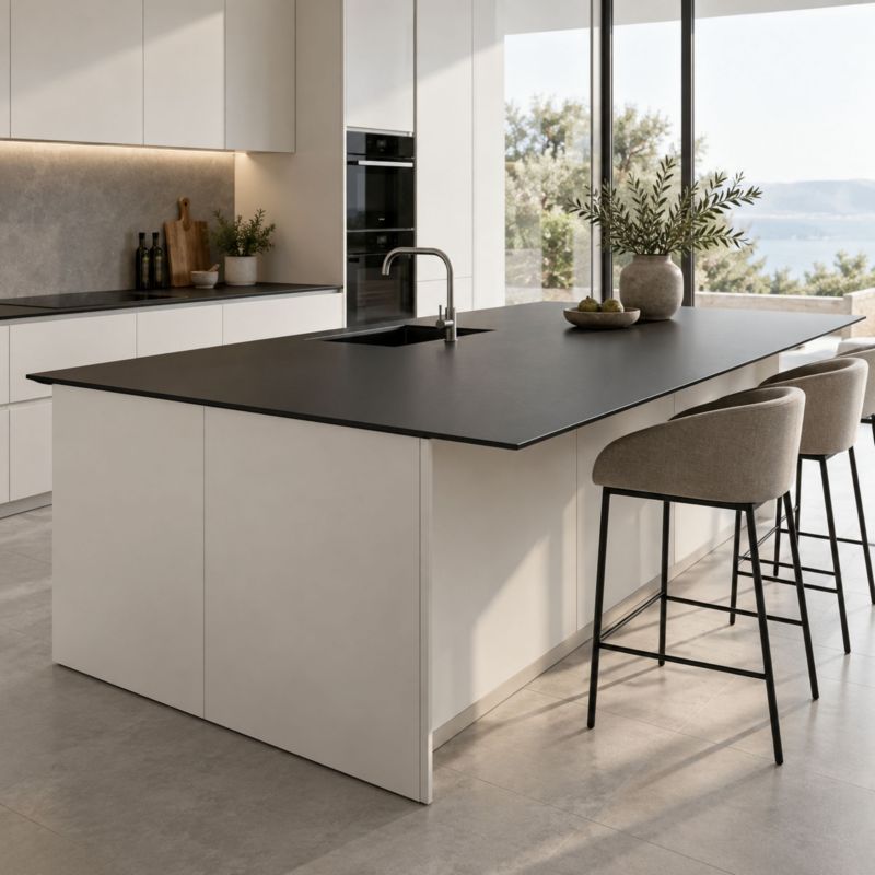 Blat do wyspy kuchennej HPL 200x95cm Black Mat 0190AF 1szt.