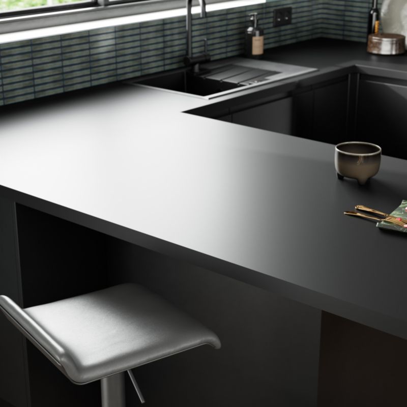 Blat laminowany GoodHome Berberis 3,8 x 62 x 300 cm super mat czarny
