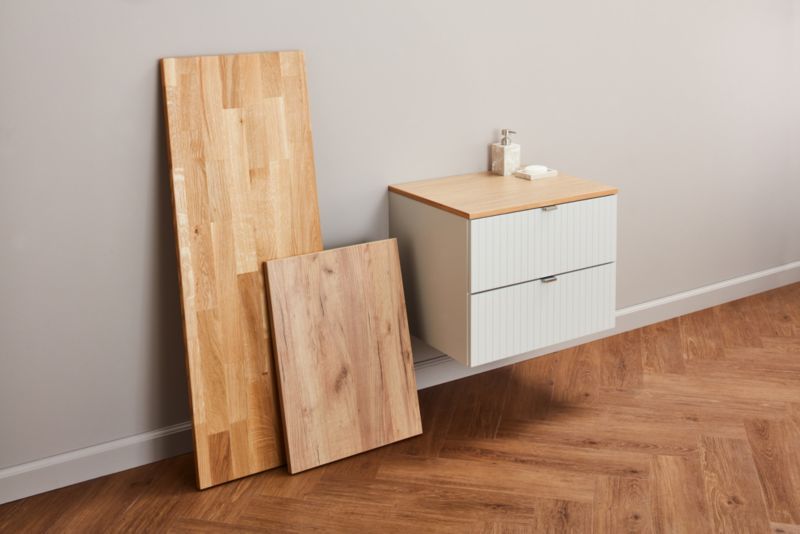 Blat łazienkowy GoodHome Hartland 120,5 cm lity dąb olejowany