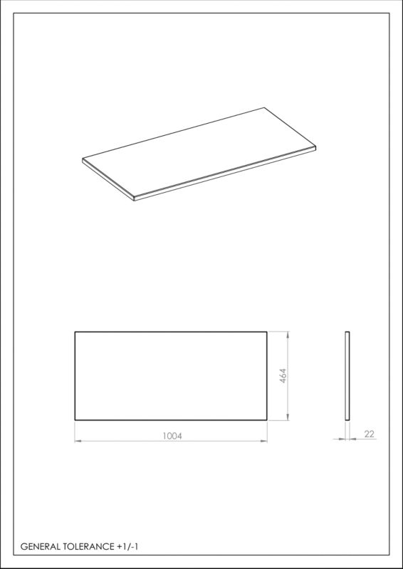 Blat łazienkowy Roca Style 100 x 46,4 cm PCV fume