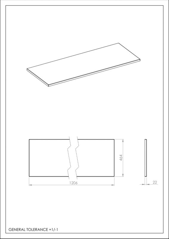 Blat łazienkowy Roca Style 120 x 46,4 cm PCV fume