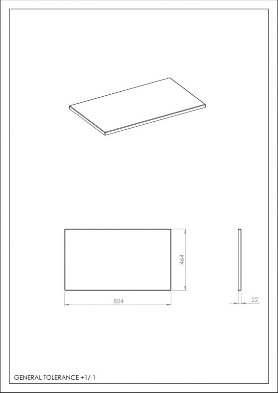 Blat łazienkowy Roca Style 80 x 46,4 cm PCV fume