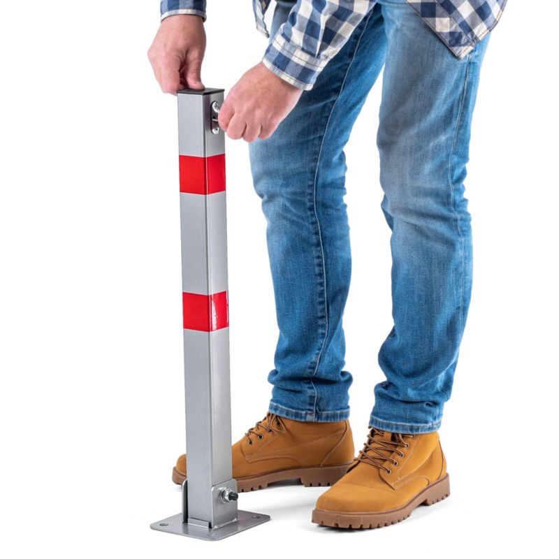 Blokada parkingowa KADAX słupkowa składana na kluczyk metalowa czerwono-biała 65cm 1 szt.