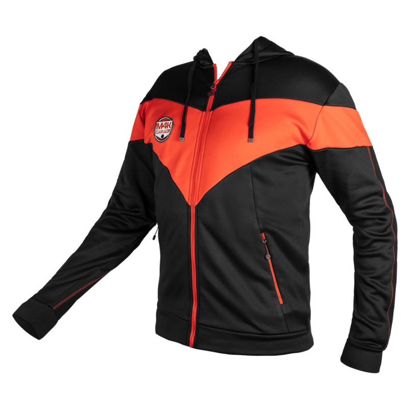 Bluza NEO TOOLS M4K Garage z kapturem, czarno-czerwona, rozmiar XXXL 1 szt.