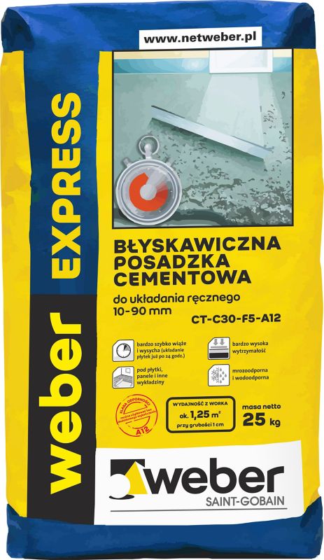 Błyskawiczna posadzka cementowa Weber Saint-Gobain Express 25 kg