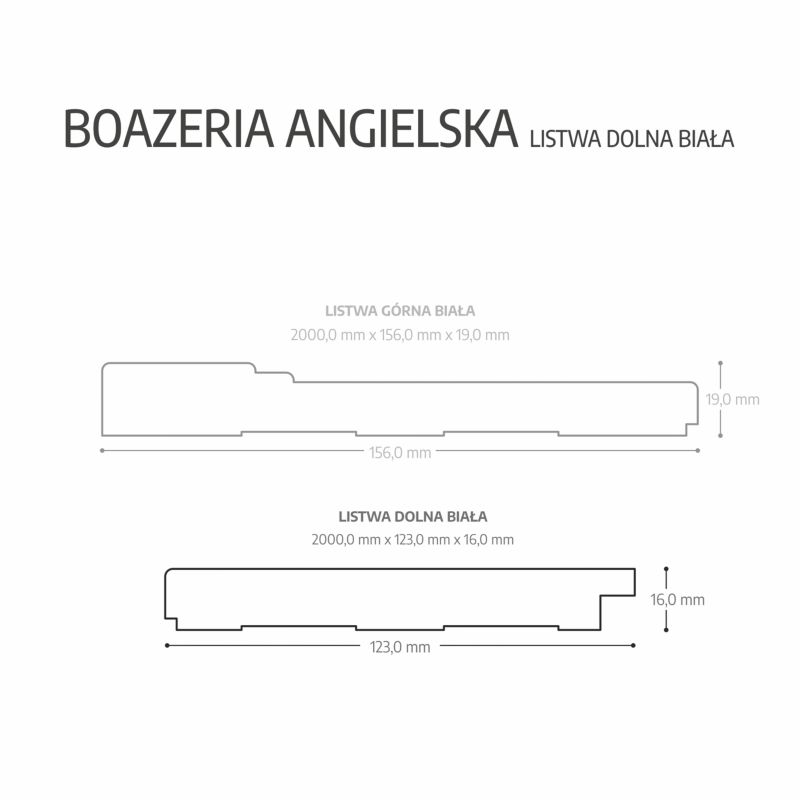 Boazeria angielska MDF Maxstone biała listwa dolna 1szt.