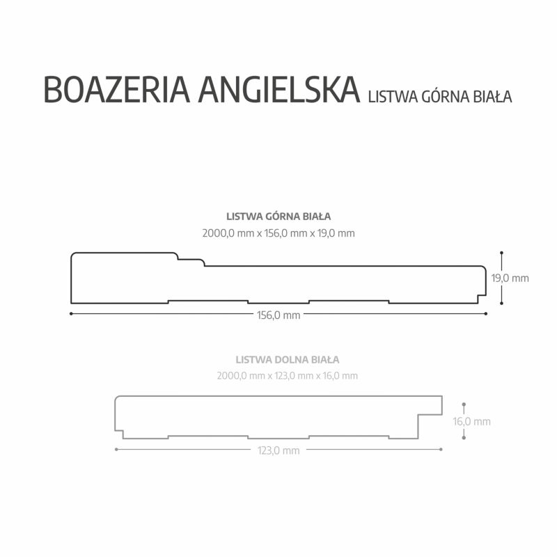 Boazeria angielska MDF Maxstone biała listwa górna 1szt.