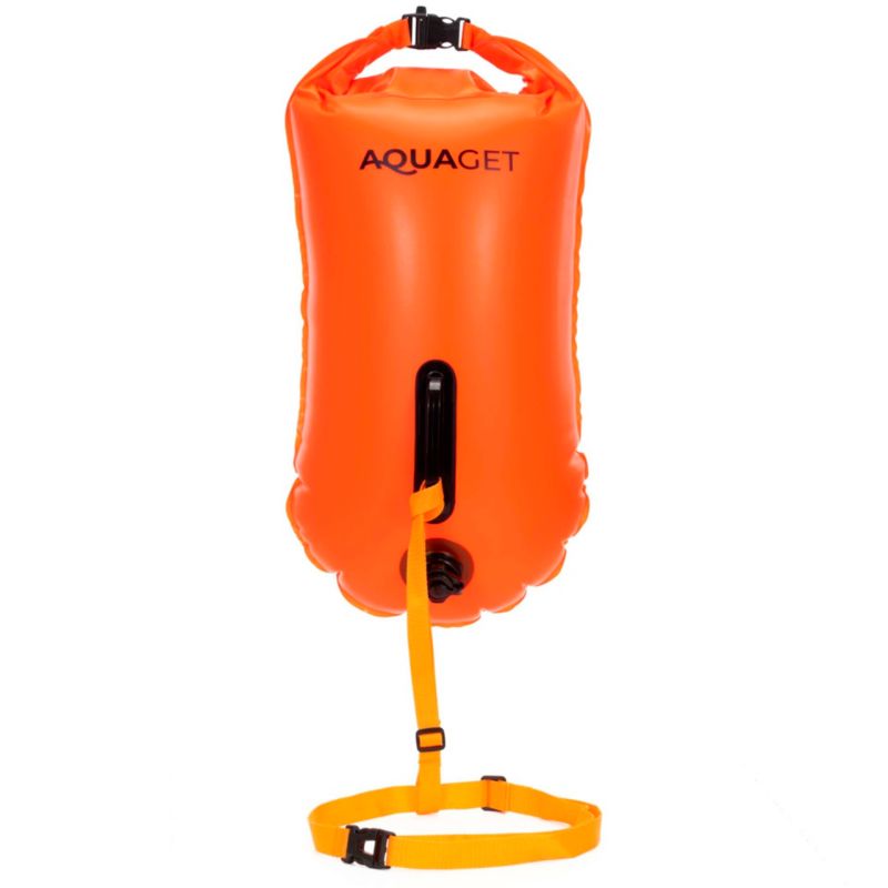 Bojka Aquaget pływacka, asekuracyjna open water z suchym schowkiem i gwizdkiem, dmuchana 1 szt.