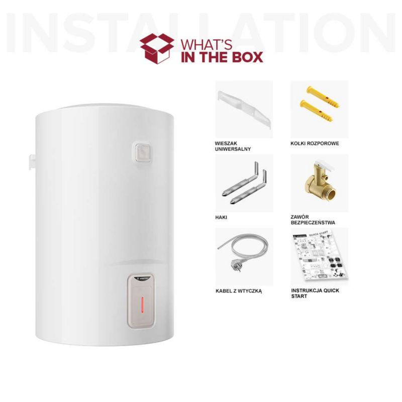 Bojler Elektryczny 80L Ariston Lydos Dune R 80 V 1,5kW PL EU, Podgrzewacz Wody 1 szt.