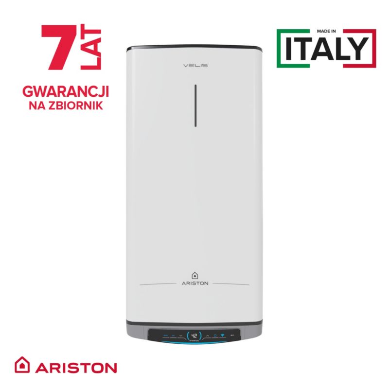 Bojler Elektryczny Płaski Ariston Velis Dune Wifi 100 EU Podgrzewacz Wody 80L 1.5 kW 1 szt.