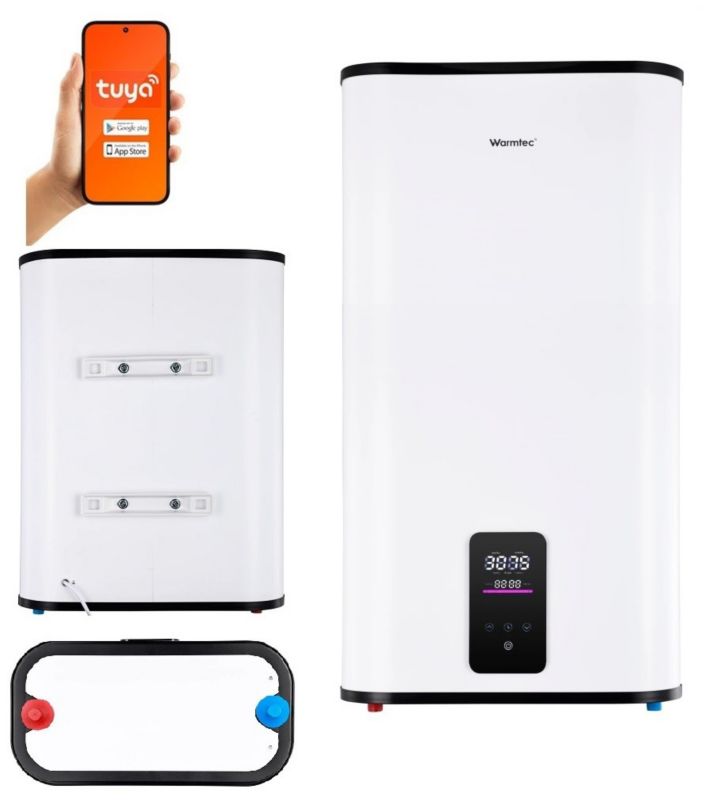 Bojler elektryczny pionowy Warmtec 80L WiFi podgrzewacz wody emalia BP80 1szt.