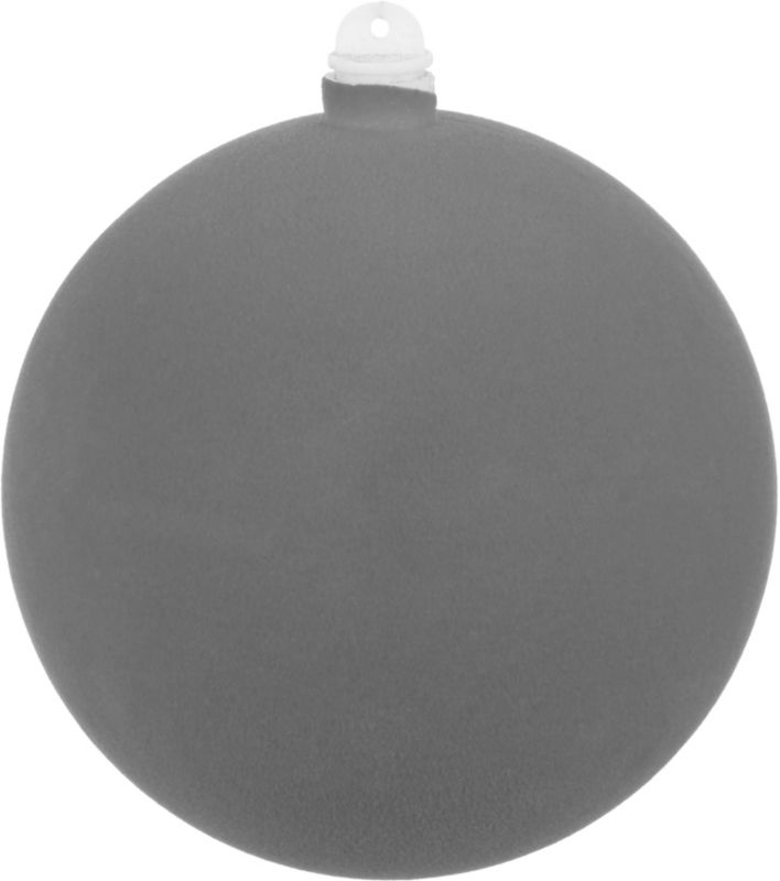 Bombka plastikowa flokowana 80 mm szara