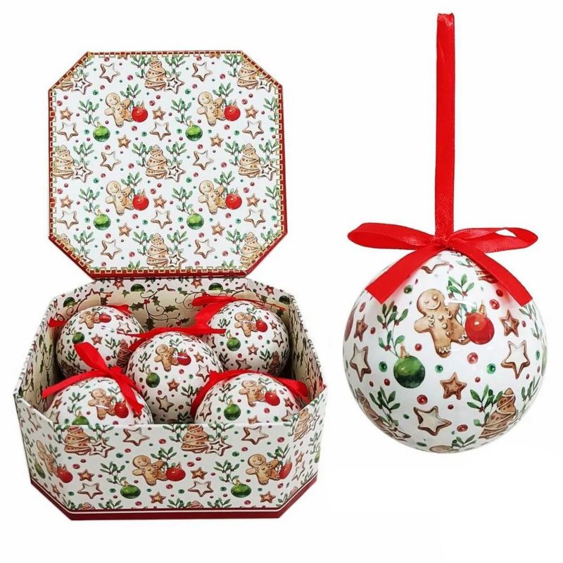 Bombki choinkowe CANDY HowHomely retro polyfoam 7,5 cm zestaw 5 szt. 1 kpl.